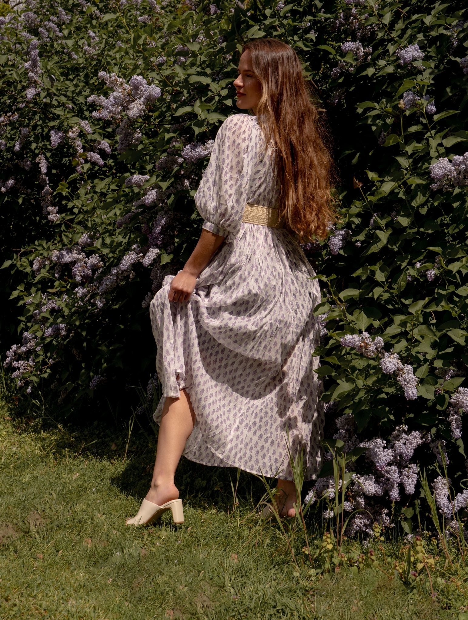 lavender bohemian dress Mulberry Purple Boho Floral Print Maxi Dress