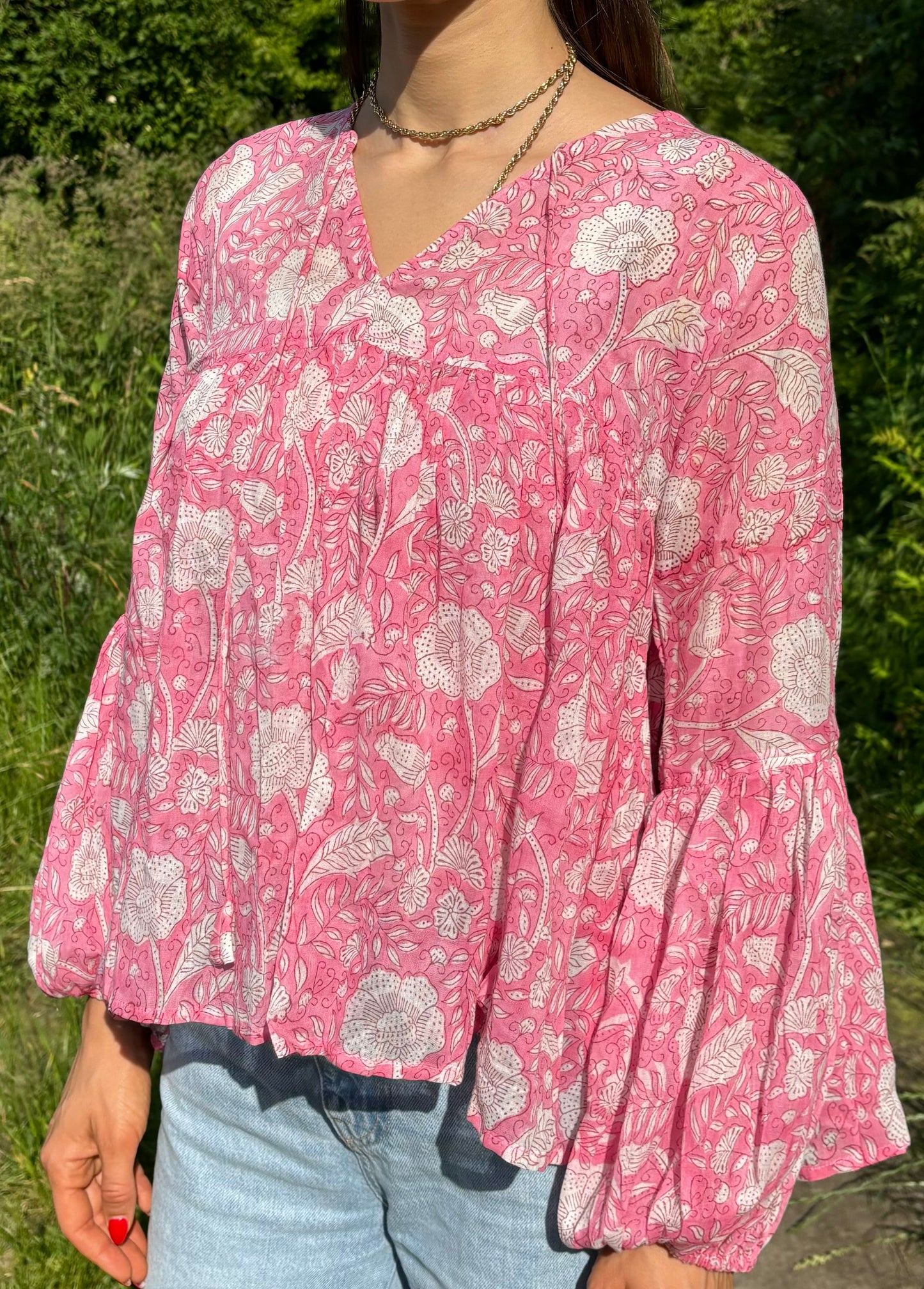 Blouse rose poudré